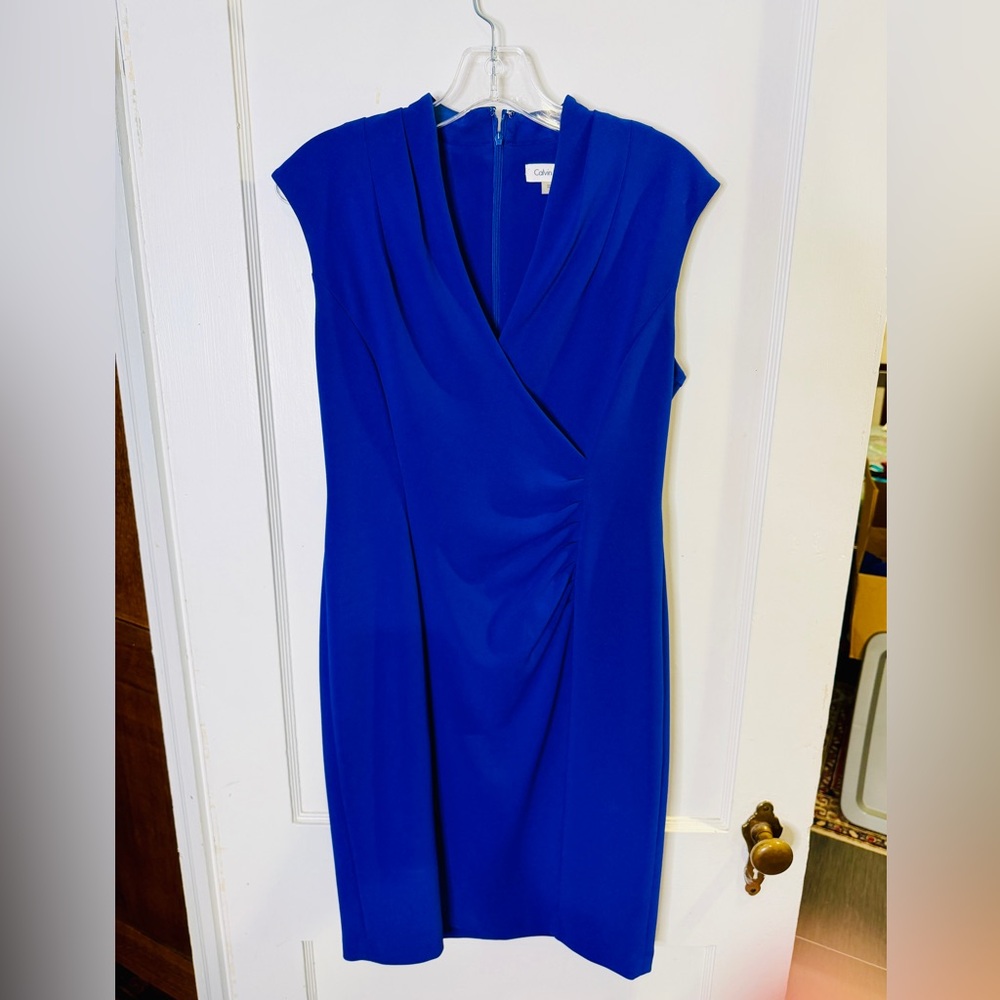 Calvin Klein Royal Blue Midi Office Dress